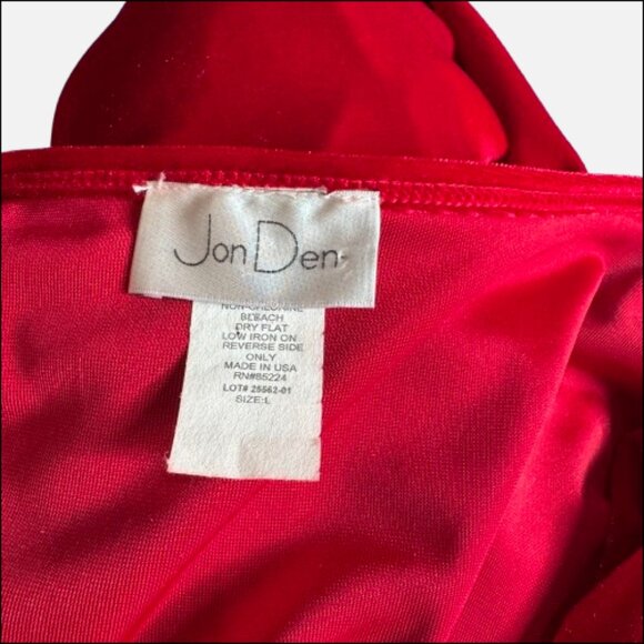 Jon Den Red Cowl Neck Long Sleeve Christmas Date Night Holiday Party Top(Size L) - Picture 7 of 9